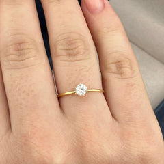 Anel Solitário BASIC Banhado a Ouro 18K