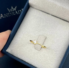 Solitário CLASSIC em prata banhado a Ouro 18K