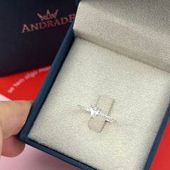 Solitário LOVE em Prata 925 com Zircônias