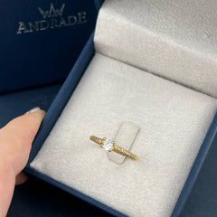 Solitário LADY em Ouro 18k com Zircônias