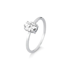 Anel solitário KATE MINI em Prata com Moissanite de 1 ct